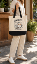 Coffee Fuel Canvas Tote Bag – Focus & Faith Two-Tone Everyday Bag